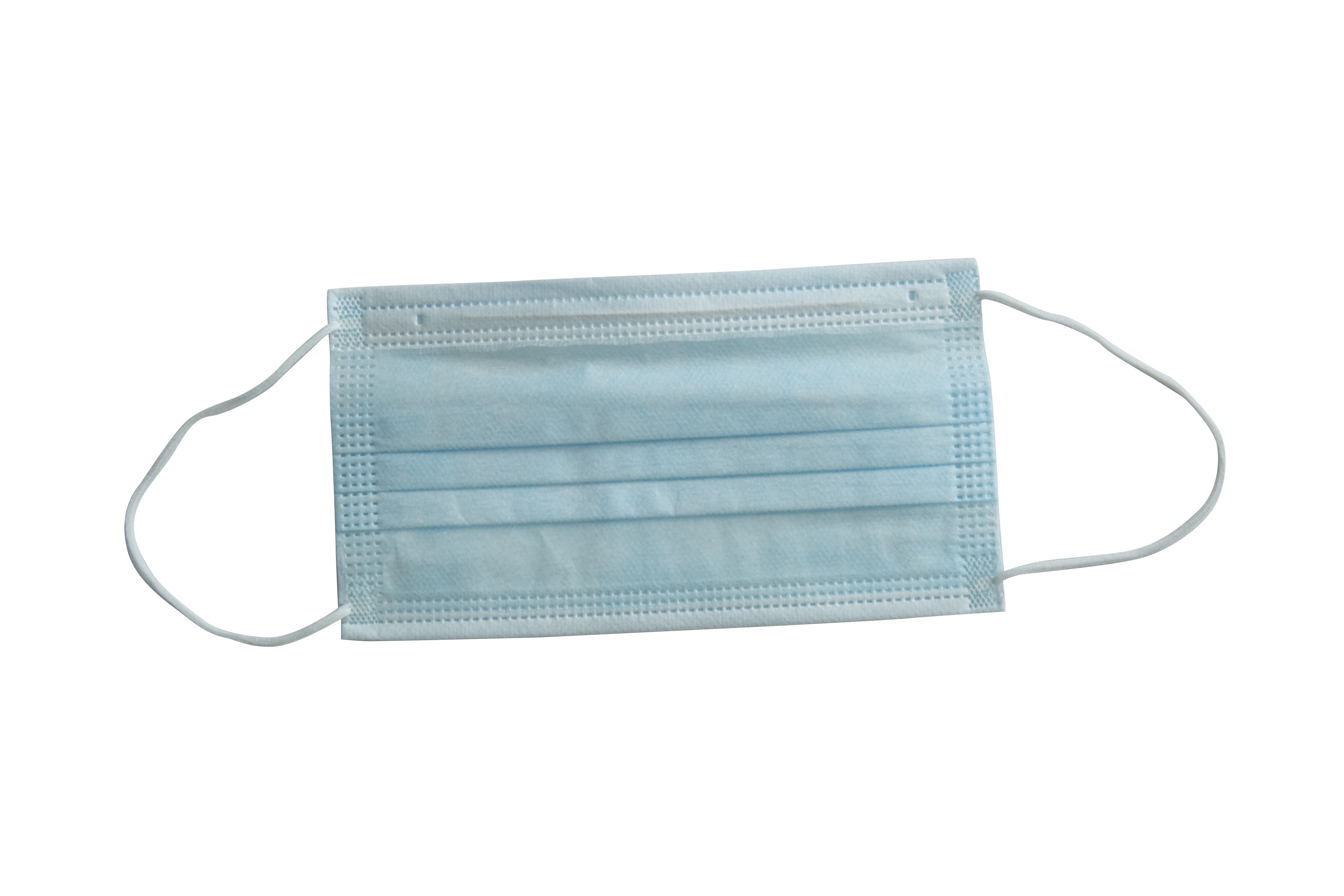Маска медицинская на резинке трехслойная нестерильная (голубая) /картонная упаковка