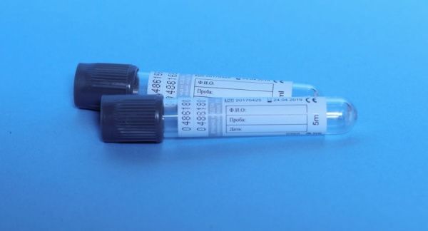 Пробирка с фторид натрия +NA2 ЕДТА , 5мл (13*100), серая крышка